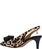 J. Renee Delara Leopard Print Slingback Pointed Toe Curled Bow Pumps - Image 3
