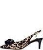 J. Renee Delara Leopard Print Slingback Pointed Toe Curled Bow Pumps - Image 4