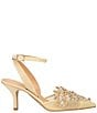 Color:Gold Glitter - Image 2 - Desdemona Dotted Rhinestone Ankle Strap Pumps