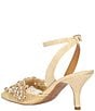 Color:Gold Glitter - Image 3 - Desdemona Dotted Rhinestone Ankle Strap Pumps