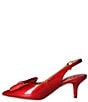 Color:Red Patent - Image 4 - Devika Patent Slingback Bow Pumps