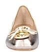 Color:Taupe/Gold Metallic - Image 5 - Edie Metallic Leather Square Toe Bow Dress Flats