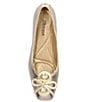 Color:Taupe/Gold Metallic - Image 6 - Edie Metallic Leather Square Toe Bow Dress Flats