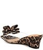 Color:Leopard - Image 3 - Eris Lucite Bow Rhinestone Embellished Wedge Sandals