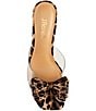 Color:Leopard - Image 5 - Eris Lucite Bow Rhinestone Embellished Wedge Sandals