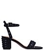 Color:Black Satin Rhinestone - Image 2 - Evelina Rhinestone Studded Satin Block Heel Dress Sandals