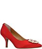 J. Renee Ezara Satin Brooch Ornamented Dress Pumps - Image 1