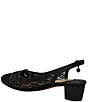 Color:Black/Black - Image 3 - Faleece Lace And Satin Slingback Block Heel Pumps