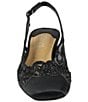 Color:Black/Black - Image 5 - Faleece Lace And Satin Slingback Block Heel Pumps