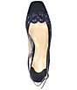 Color:Navy - Image 5 - Faleece Lace and Satin Slingback Block Heel Pumps
