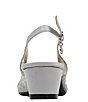 Color:Steel Grey - Image 3 - Faleece Lace and Satin Slingback Block Heel Pumps