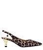 Color:Brown/Black Leopard - Image 2 - Ferryanne Rhinestone Leopard Print Slingback Pumps