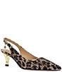 Color:Brown/Black Leopard - Image 1 - Ferryanne Rhinestone Leopard Print Slingback Pumps