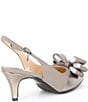 Color:Pewter/Pewter - Image 2 - Gabino Patent Bow Slingback Pumps