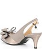 Color:Pewter/Pewter - Image 3 - Gabino Patent Bow Slingback Pumps