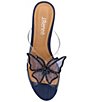 Color:Clear - Image 6 - Harita Clear Rhinestone Embellished Butterfly Wedge Slide Sandals