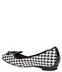 Color:Black/White Houndstooth - Image 3 - Hirabelle Houndstooth Fabric Square Toe Bow Flats