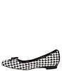 Color:Black/White Houndstooth - Image 4 - Hirabelle Houndstooth Fabric Square Toe Bow Flats