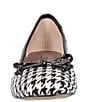 Color:Black/White Houndstooth - Image 5 - Hirabelle Houndstooth Fabric Square Toe Bow Flats
