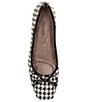 Color:Black/White Houndstooth - Image 6 - Hirabelle Houndstooth Fabric Square Toe Bow Flats