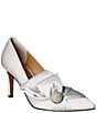 Color:Steel Grey Satin - Image 1 - Hirisha Satin Ornament Bow Detail Pumps