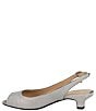 Color:Silver - Image 3 - Jenvey Glitter Slingback Peep Toe Block Heel Dress Sandals