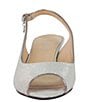 Color:Silver - Image 4 - Jenvey Glitter Slingback Peep Toe Block Heel Dress Sandals