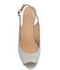 Color:Silver - Image 5 - Jenvey Glitter Slingback Peep Toe Block Heel Dress Sandals
