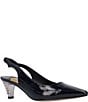 J. Renee Jeyora Crinkle Patent Pointed Toe Slingback Pumps - Image 1