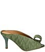 Color:Green Pleated - Image 2 - Kavalya Pleated Fabric Peep Toe Dress Slides