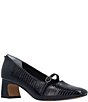 J. Renee Kavira Lizard Embossed Mary Jane Square Toe Block Heel Pumps - Image 1