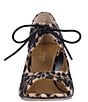 Color:Brown/Black - Image 5 - Kiandra Leopard Rhinestone Mesh Peep Toe Tie Shooties