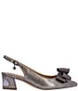 Color:Dark Taupe Patent/Grosgrain - Image 2 - Kimma Metallic Patent Bow Slingback Pumps