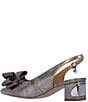 Color:Dark Taupe Patent/Grosgrain - Image 3 - Kimma Metallic Patent Bow Slingback Pumps