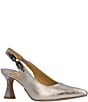 J. Renee Krissa Metallic Leather Chain Link Hardware Slingback Dress Pumps - Image 1