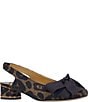 J. Renee Lazule Leopard Print Slingback Block Heel Bow Pumps - Image 1