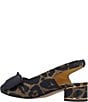 J. Renee Lazule Leopard Print Slingback Block Heel Bow Pumps - Image 3