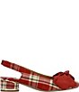 J. Renee Lazule Tartan Plaid Slingback Block Heel Bow Pumps - Image 2