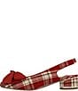 J. Renee Lazule Tartan Plaid Slingback Block Heel Bow Pumps - Image 4