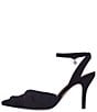 Color:Black Satin - Image 4 - Leander Satin Ankle Strap Dress Pumps