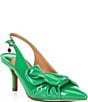 Color:Green Patent - Image 1 - Lenore Patent Slingback Bow Pumps