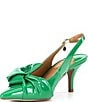 Color:Green Patent - Image 4 - Lenore Patent Slingback Bow Pumps