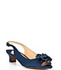Color:Navy - Image 1 - Leonelle Embellished Bow Slingback Peep Toe Pumps