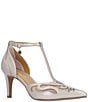 Color:Taupe Patent - Image 1 - Lisha Patent And Mesh T-Strap Pumps