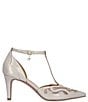Color:Taupe Patent - Image 2 - Lisha Patent And Mesh T-Strap Pumps