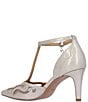 Color:Taupe Patent - Image 3 - Lisha Patent And Mesh T-Strap Pumps