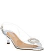 Color:Clear/Silver - Image 1 - Madeleina Clear Vinyl Bling Buckle Peep Toe Dress Sandals