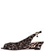Color:Brown/Black Animal - Image 4 - Malorie Animal Print Rhinestone Peep Toe Slingback Wedges