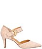 Color:Beige Pleated - Image 2 - Manasi Pleated Fabric Embellished Buckle d'Orsay Mary Jane Pumps