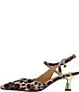 Color:Brown/Black Animal - Image 4 - Maretta Leopard Print Kitten Heel Sling Pumps